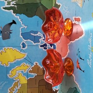 COPY - Viking Six Petal Orange Glass Candlestick Holders